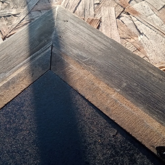 Wood Frame With Carved Trim Barnwood Look - Picture 8 of 12